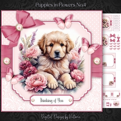 Puppy in Flowers No.4