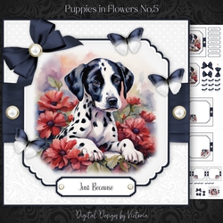 Puppy in Flowers No.5