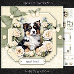 Puppy in Flowers No.6