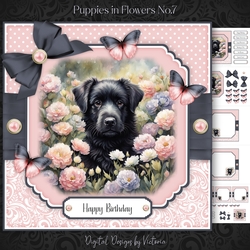 Puppy in Flowers No.7