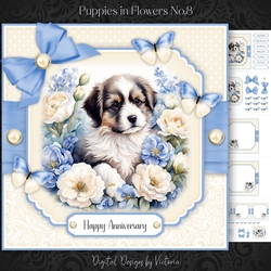 Puppy in Flowers No.8