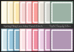 Spring Fling Lace Inlay Panel 8x8 inch