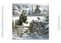 Donkey and Robin Winter Scene No.2