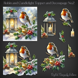 Robin and Candlelight Topper and Decoupage No.2