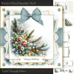 Winter Floral Sparkle No.9