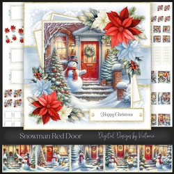 Snowman Red Door