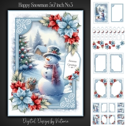 Happy Snowman 5x7 inch No.3