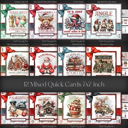 12 Mixed Quick Cards 7x7 inch