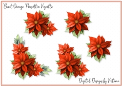 Burnt Orange Poinsettia Vignette