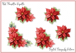 Red Poinsettia Vignette