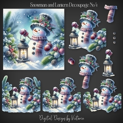 Snowman and Lantern Decoupage No.4