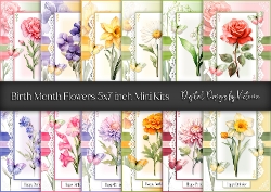 Birth Month Flowers 5x7 inch Mini Kits