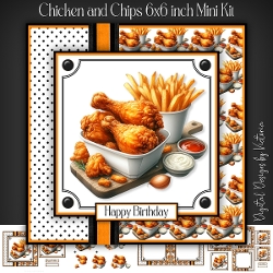Chicken and Chips 6x6 inch
