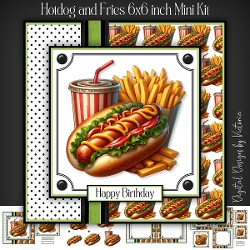 Hotdog and Fries 6x6 inch