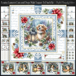 Festive Lantern Cats and Dogs Multi Topper 7x7 inch Kit