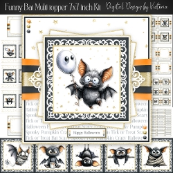 cup1394409_43136 - Funny Bat Halloween Multi Topper 7x7 inch Kit