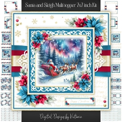 Santa and Sleigh Multi Topper 7x7 inch Kit