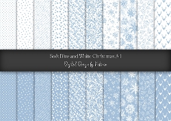 Soft Blue and White Christmas A4