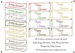 Happy Merry Christmas Banner 8 Colours