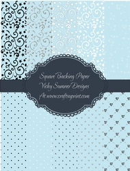 Blue Patterned Square backing Paper
