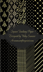 Black and Gold Square backing Paper