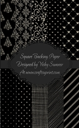 Black and Silver Square backing Paper