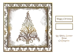 Gold Grunge Christmas Tree
