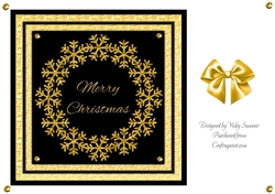 Black and Gold Snowflake Wreath