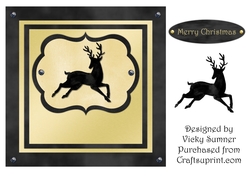 Black and Soft Gold Reindeer