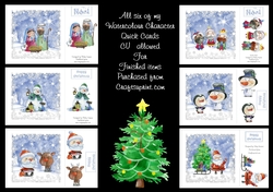 Watercolour Christmas Character set of 6