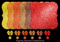 Autumn 2 Glitter Toppers and Embelishments
