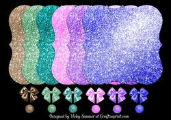 Bright Glitter Topper and Embelishments