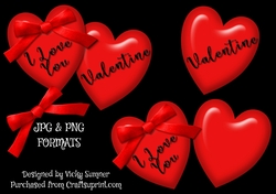 Valentine Hearts with Bow
