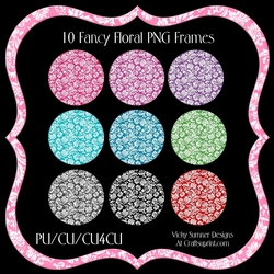 Floral Fancy Frame Set of 10