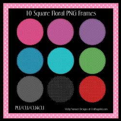 Polka Dot Square Frame Set of 10
