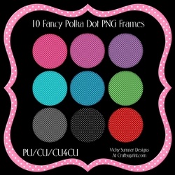 Polka Dot Fancy Frame Set of 10