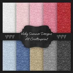 Glitter A4 Backing Paper set of 10