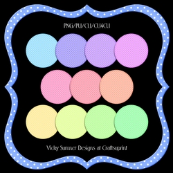 Pastel Polka Dot Slim Fancy Frame set of 12