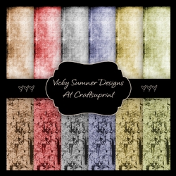 Grunge Square Backing Paper set of 12