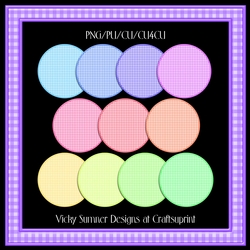 Gingham Square Frames set of 12