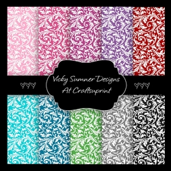 Floral A4 Backing Paper set of 10