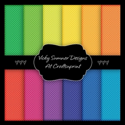 Candy Coloured Polka Dot A4 Backing Paper Set of 12