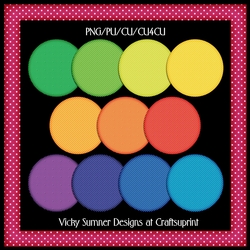 Candy Coloured Polka Dot Square Frames Set of 12