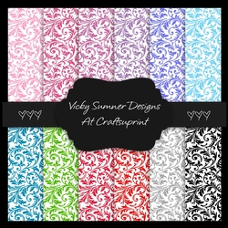Swirls A4 Paper Set of 12