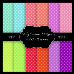 Summer Polka Dot A4 Paper Set of 12 + 1 Bonus Paper