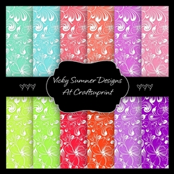 Summer Floral A4 Paper Set of 12 + 1 Bonus Paper