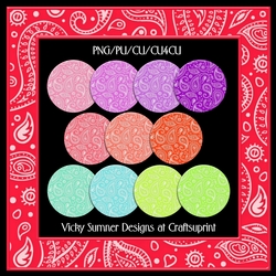 Summer Paisley Square Frame Set of 12 + 1 Bonus Frame