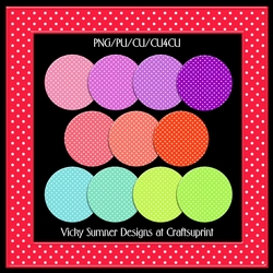 Summer Polka Dot Square Frame Set of 12 + 1 Bonus Frame
