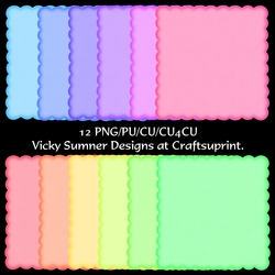 Fancy Shaped Pastel Mat/Topper 4 set of 12