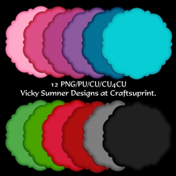Fancy Shaped Mat/Topper 3 set of 12